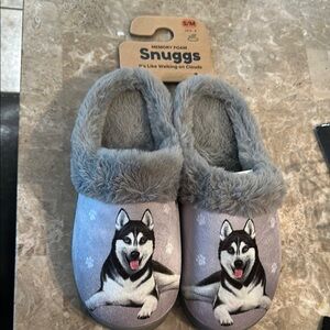 Siberian husky memory foam slippers